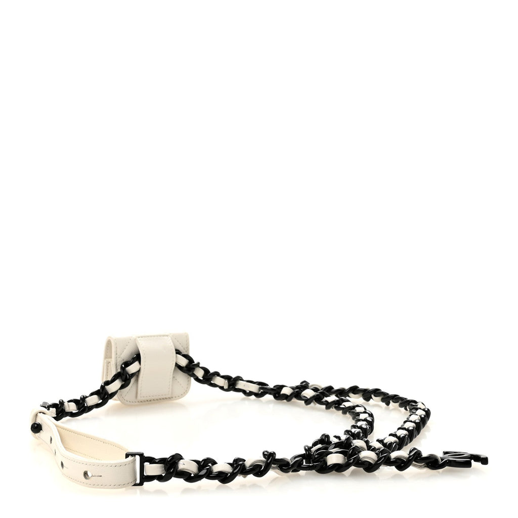 Caviar Quilted My Everything Airpods Pro Holder Belt White