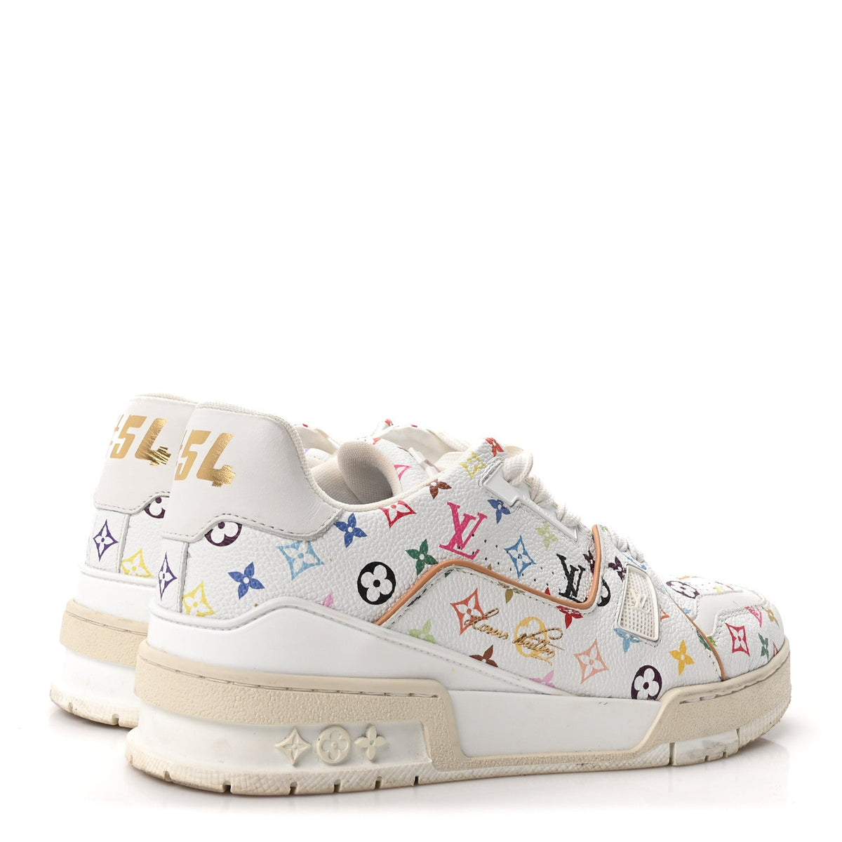 LV X TM Calfskin Monogram Multicolor Womens LV Trainer Sneakers 39 White