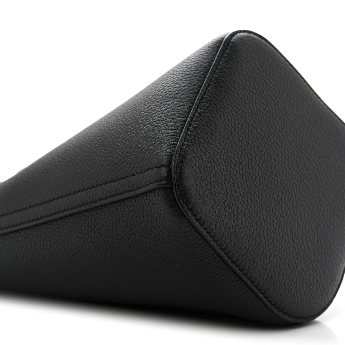 Soft Grained Calfskin Mini Pebble Bucket Bag Black