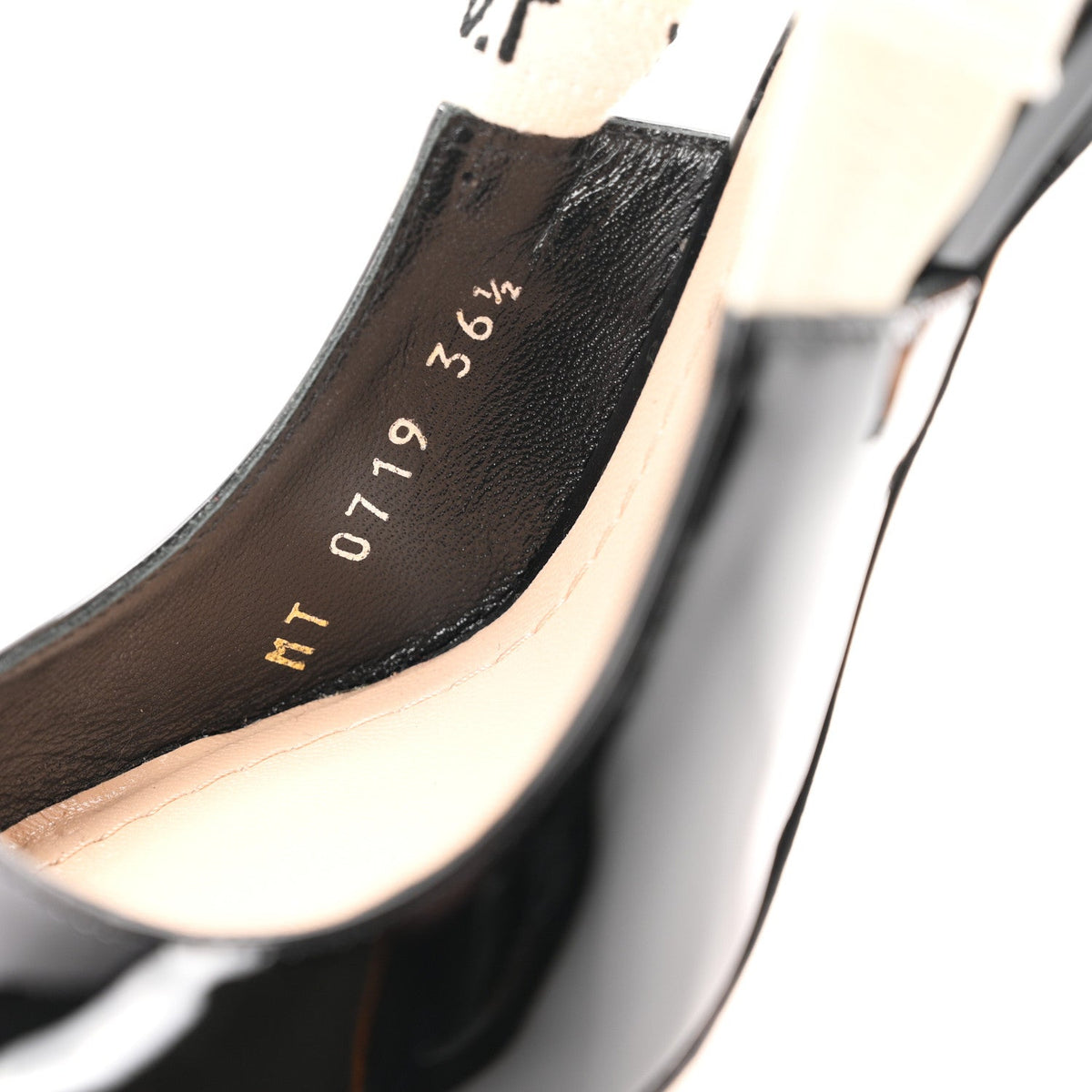Patent Ribbon J'Adior Slingback 100mm Pumps 36.5 Black