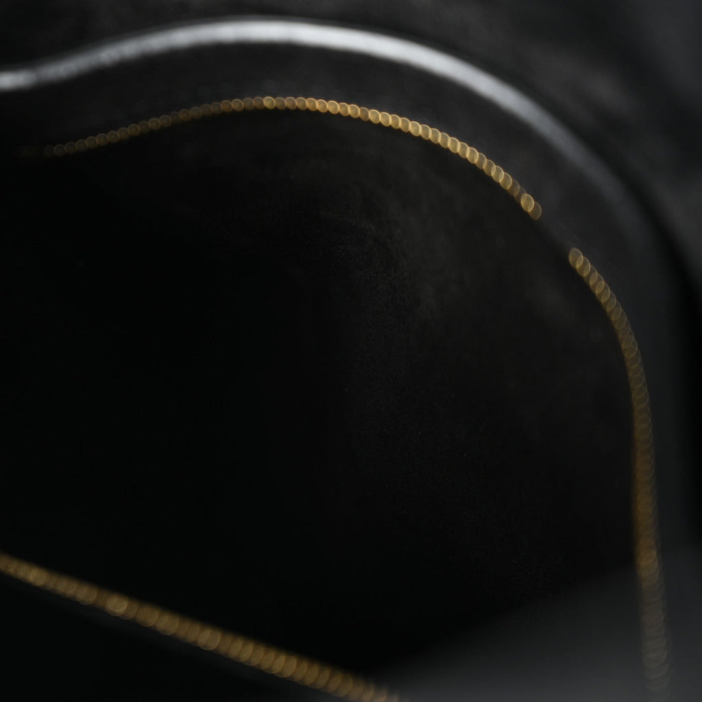 Soft Grained Calfskin Sangle Bucket Bag Black