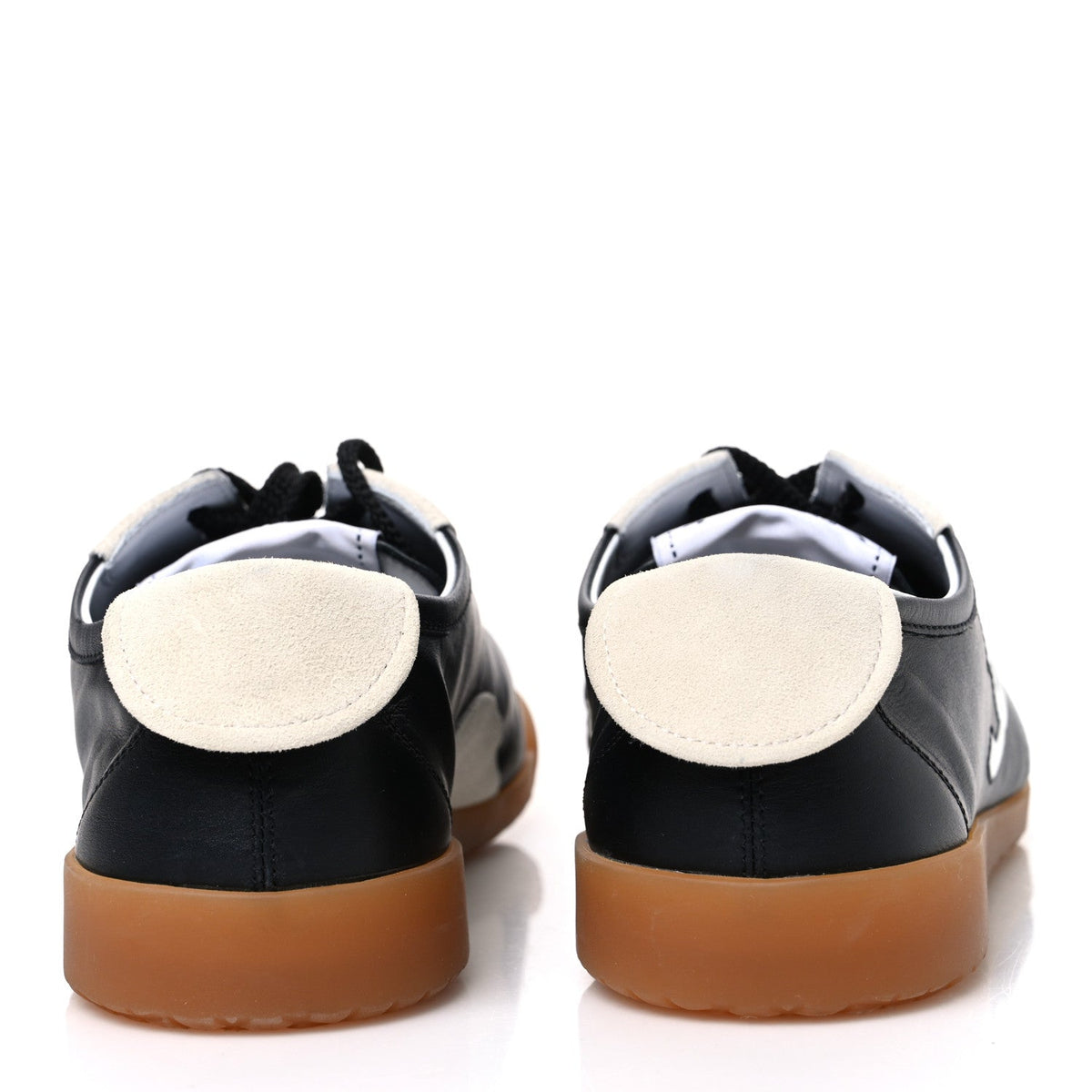 Calfskin Embossed Suede Womens CC Sneakers 38.5 Black White