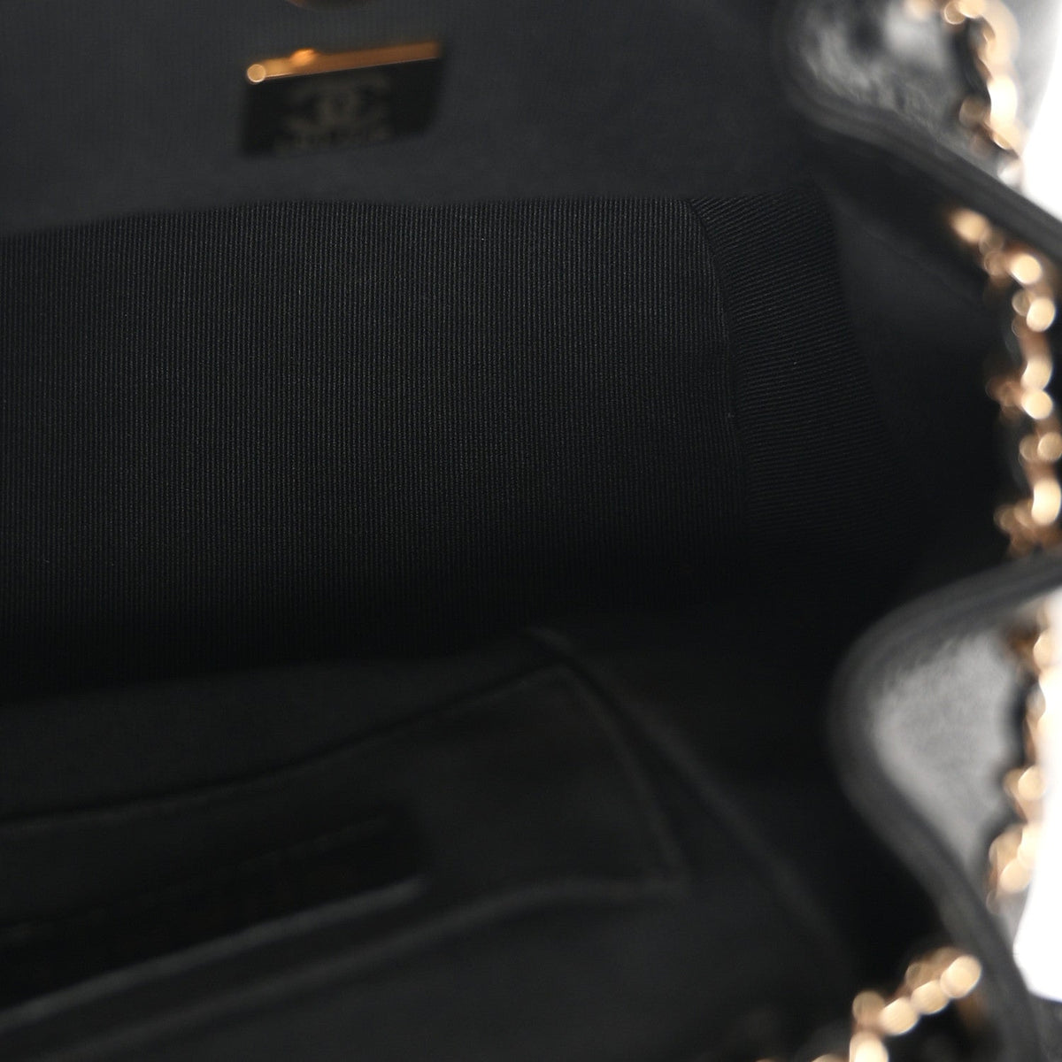 Glazed Aged Calfskin Quilted Small Duma Drawstring Backpack Black