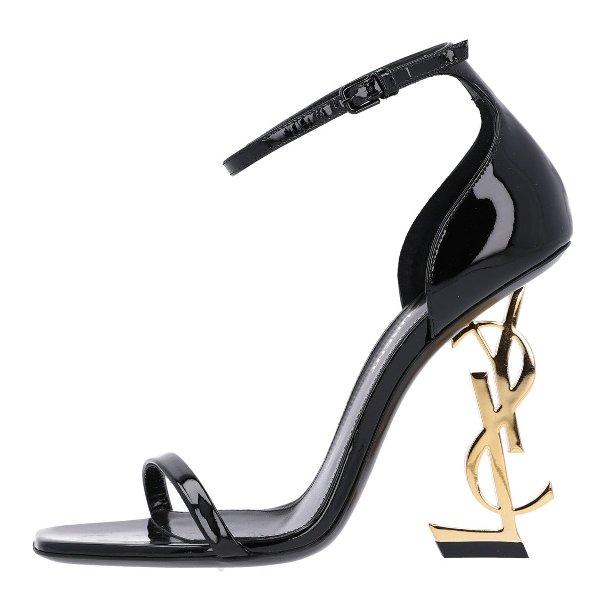 Patent Calfskin Opyum 110 Sandals 35 Black Gold