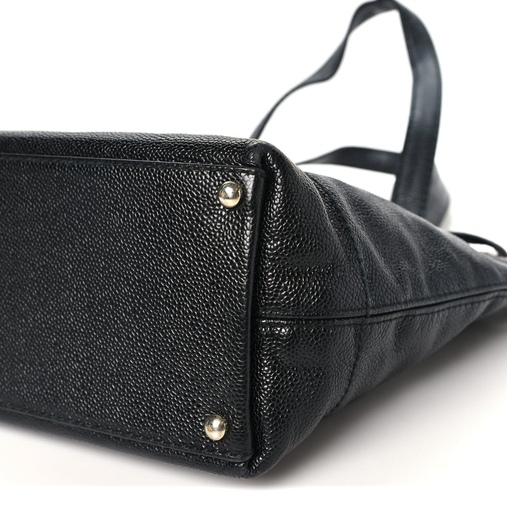 Caviar Tortoise Timeless CC Drawstring Bucket Bag Black