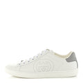 Calfskin Interlocking G Perforated Womens Ace Sneakers 38 White Grey Sky