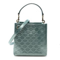 Patent GG Emblem Small Bucket Bag Light Blue