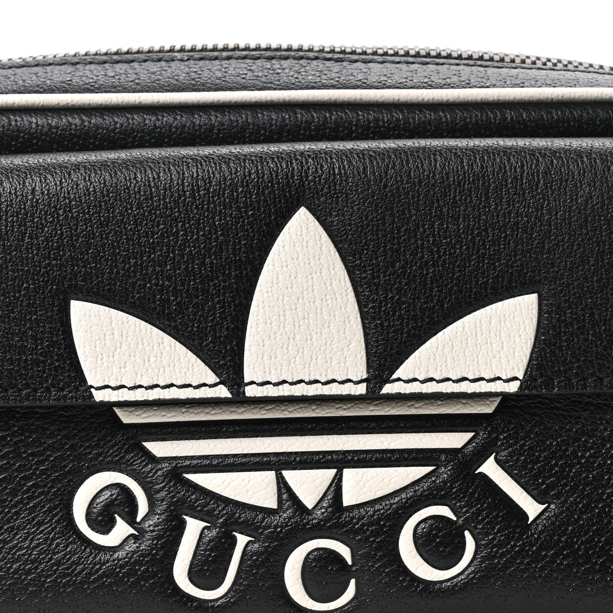 X ADIDAS Textured Dollar Calfskin Belt Bag Black