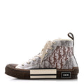 Technical Canvas Oblique Mens B23 High Top Sneakers 42 Brown Beige