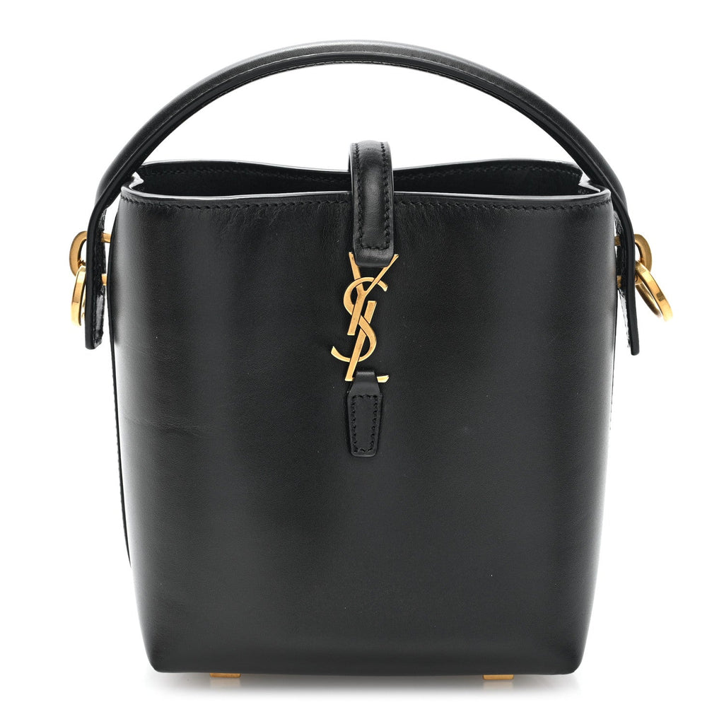 Shiny Calfskin Le 37 Mini Bucket Bag Black