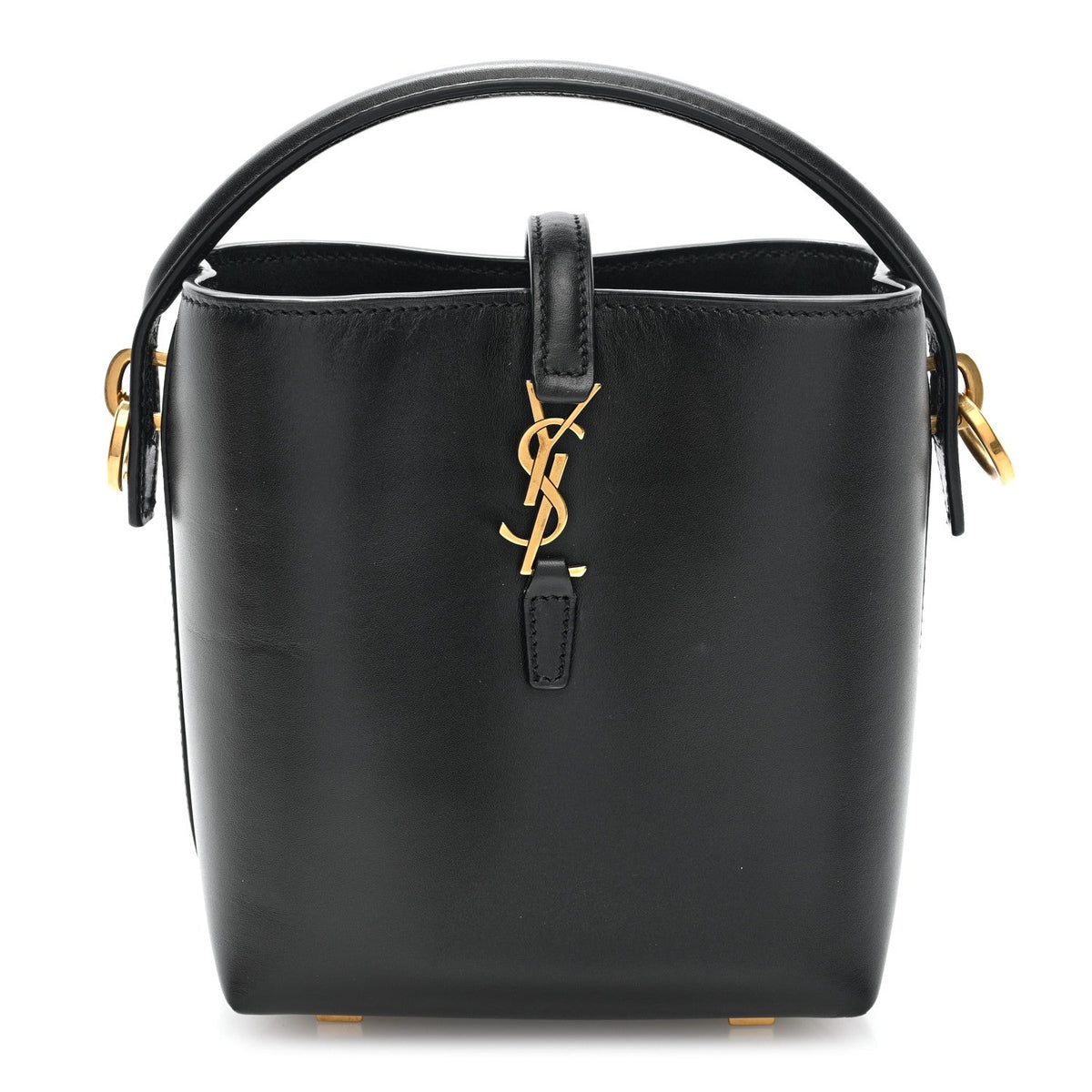 Shiny Calfskin Le 37 Mini Bucket Bag Black