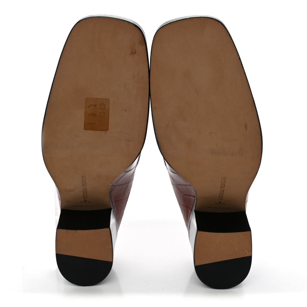 Calfskin Alligator Embossed Mules 39.5 Rust