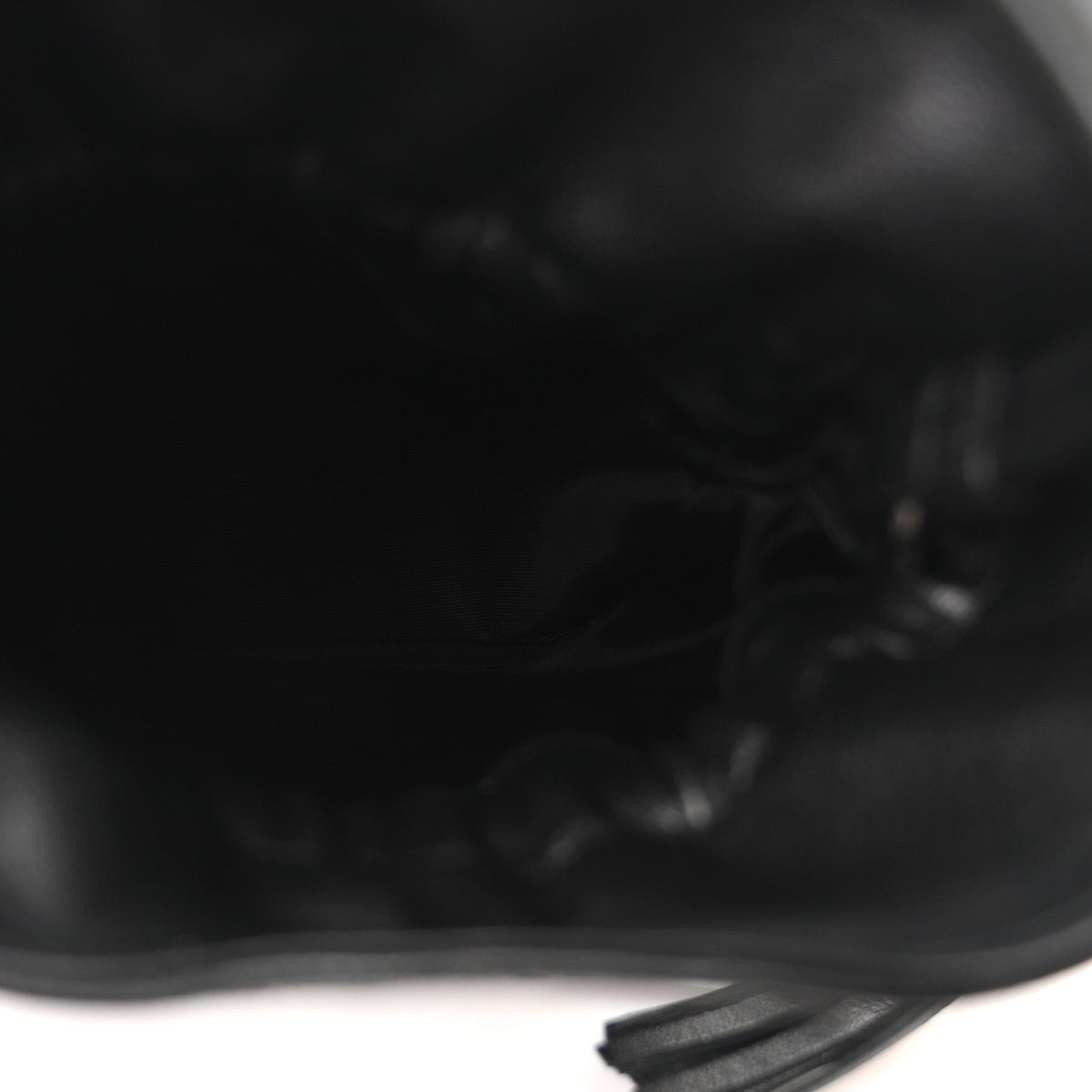 Sakai Be Green Calfskin Diagonal Stitched Mini Blondie Bucket Bag Black