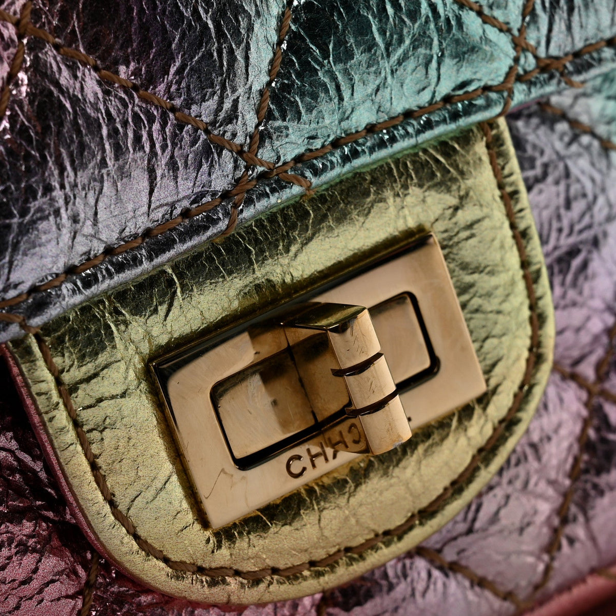 Metallic Goatskin Quilted Mini 2.55 Reissue Flap Multicolor