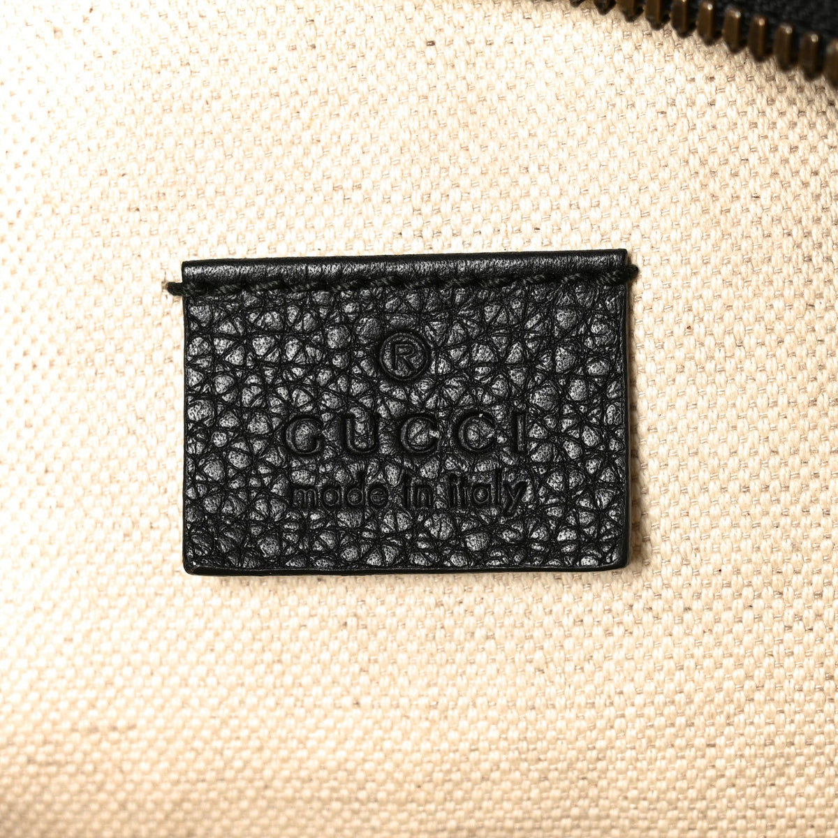Grained Calfskin Logo Belt Bag Black