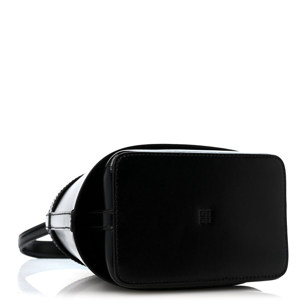Box Calfskin Shark Lock Bucket Bag Black