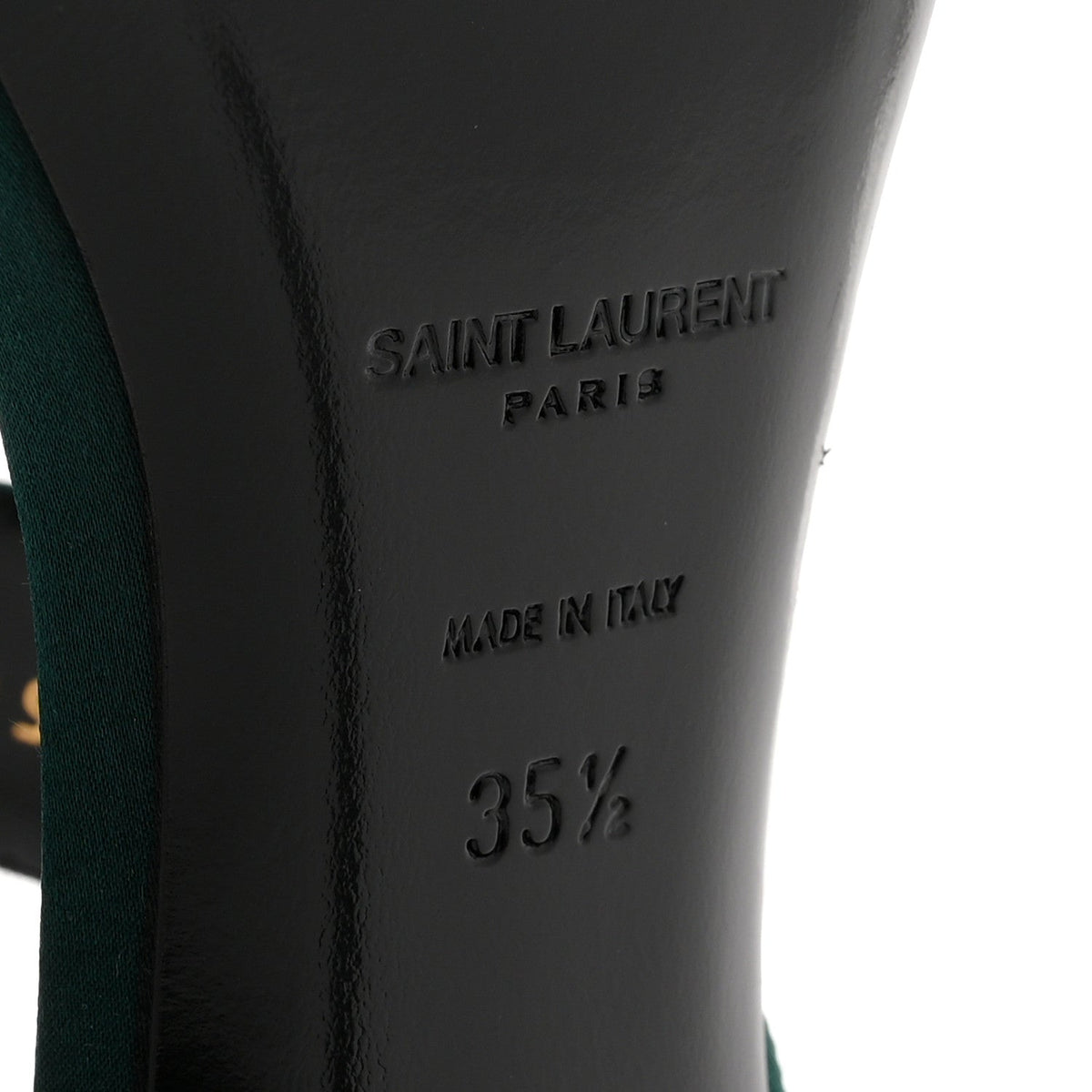 Crepe Satin Martha Mule 110 Sandals 35.5 Dorian Green
