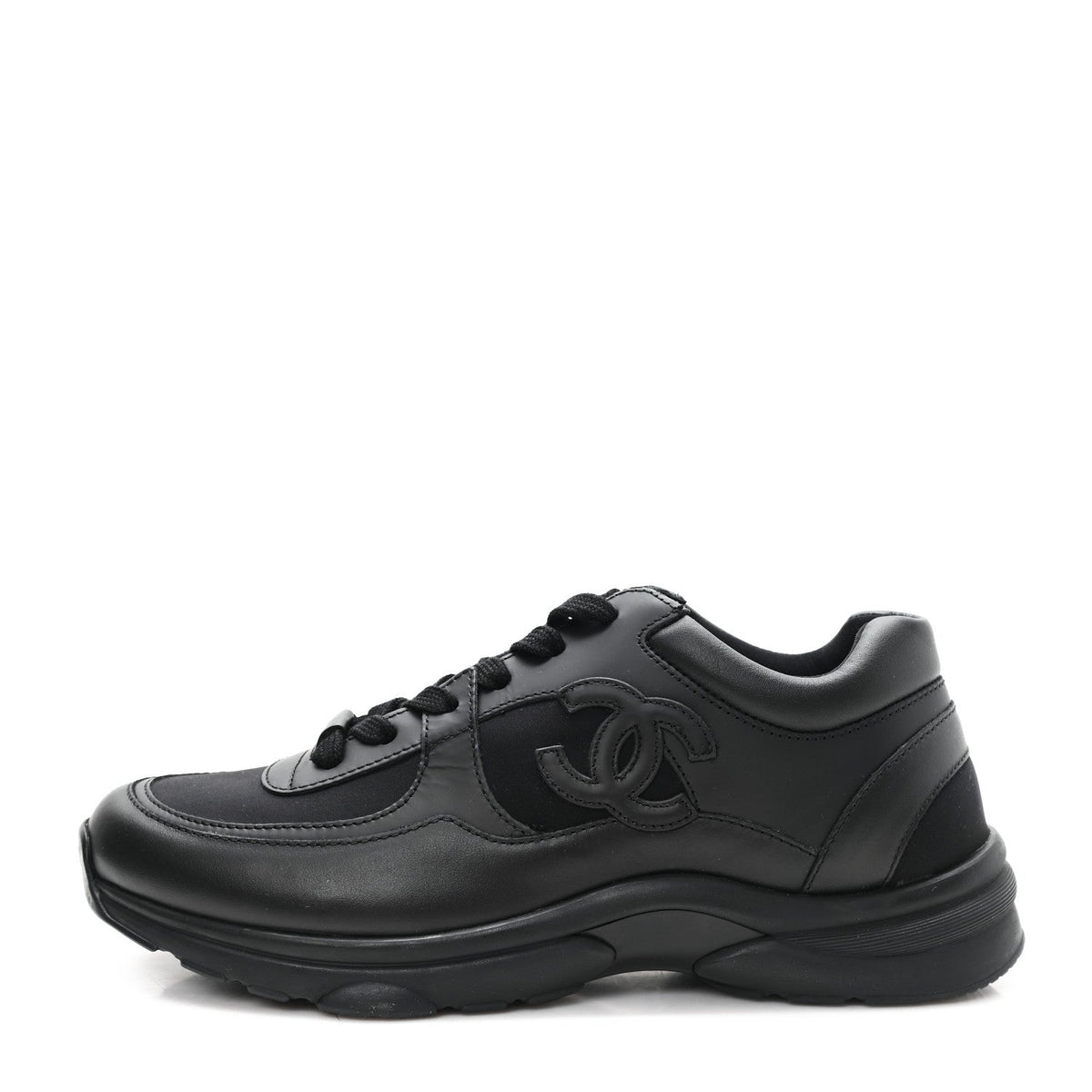 Calfskin Lambskin CC Uniform Sneakers 41 Black