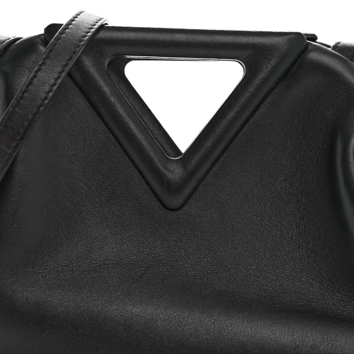 Calfskin Small The Point Triangle Bag Black
