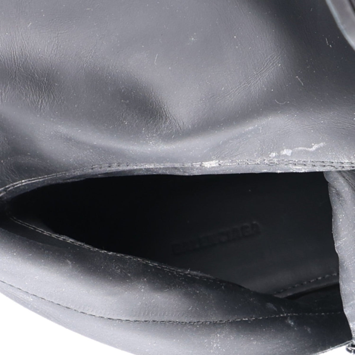 Calfskin Distressed Biker Boots 39 Black