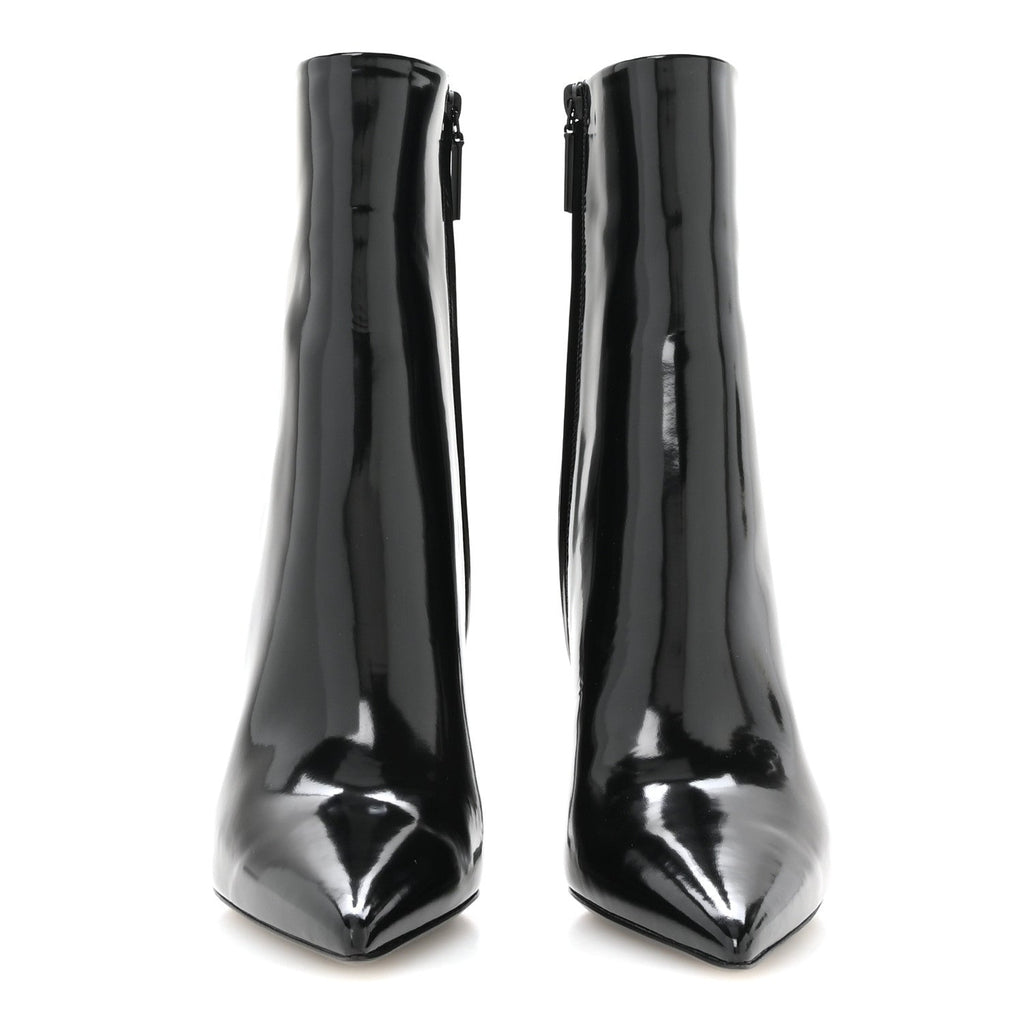 Glazed Calfskin Opyum Ankle Boots 37 Black