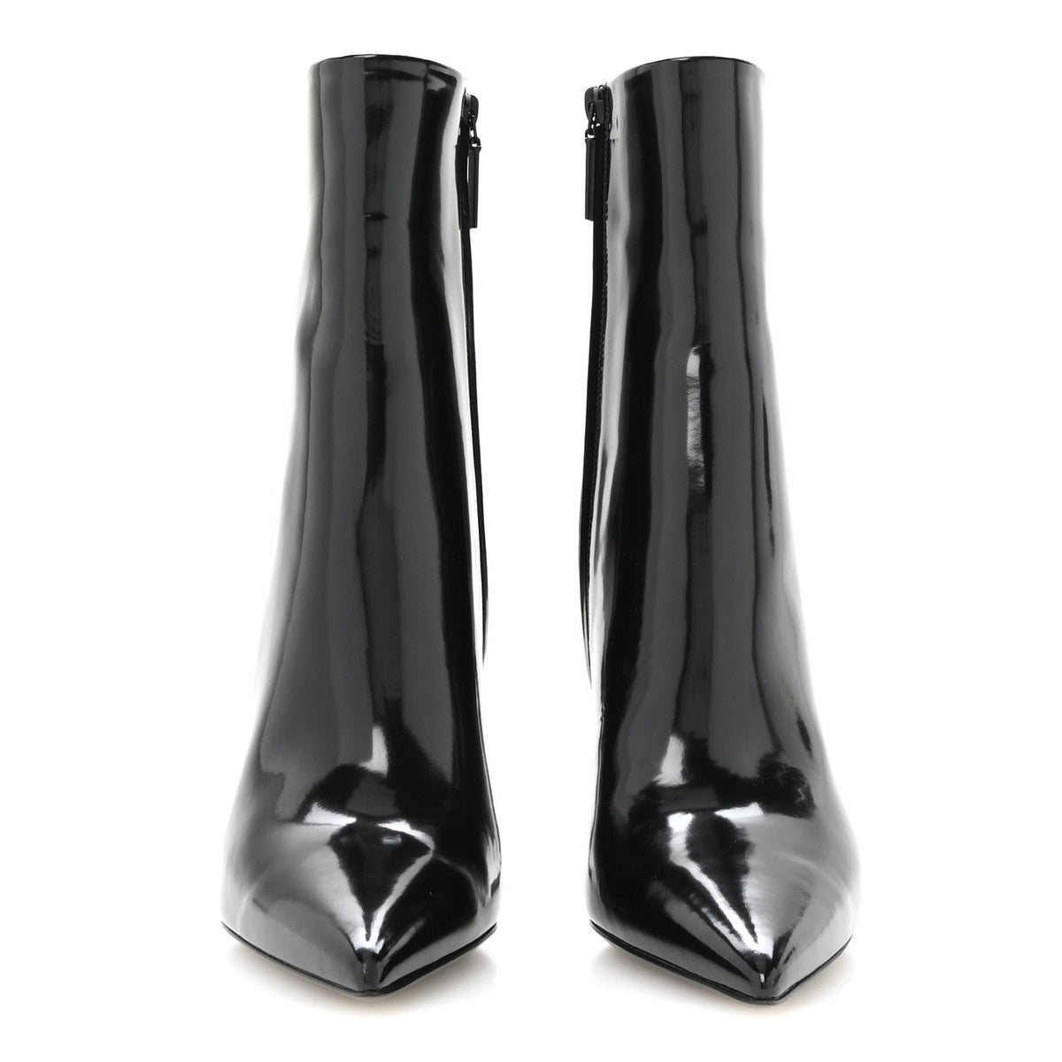 Glazed Calfskin Opyum Ankle Boots 37 Black