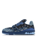 Monogram Denim Mens LV Trainer Sneakers 9.5 Blue