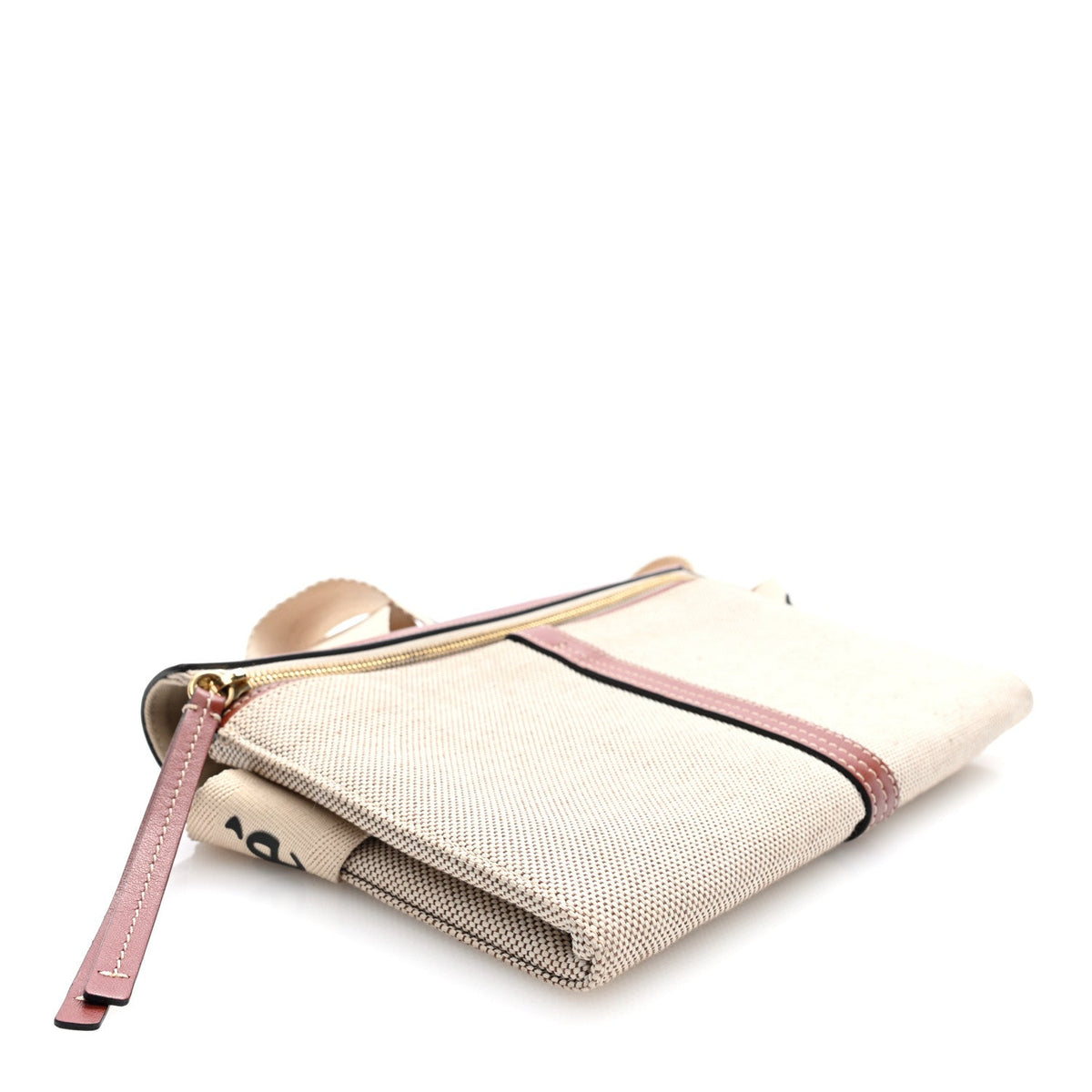 Cotton Calfskin Woody Belt Bag Beige Brown