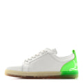 Calfskin Perforated Mens Fun Louis Junior Flat Sneakers  41.5 White Fluo Green