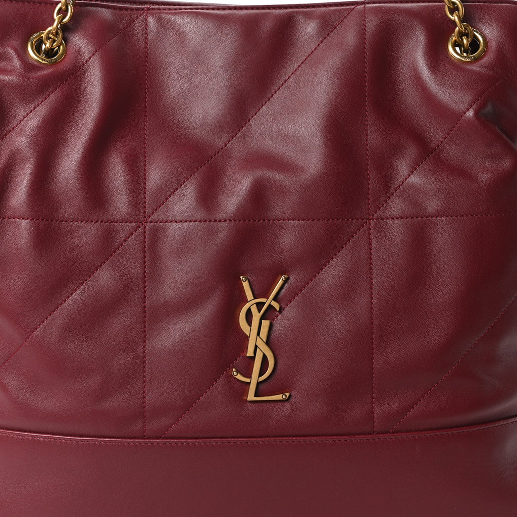 Lambskin Medium Jamie Shopping Tote Bordeaux