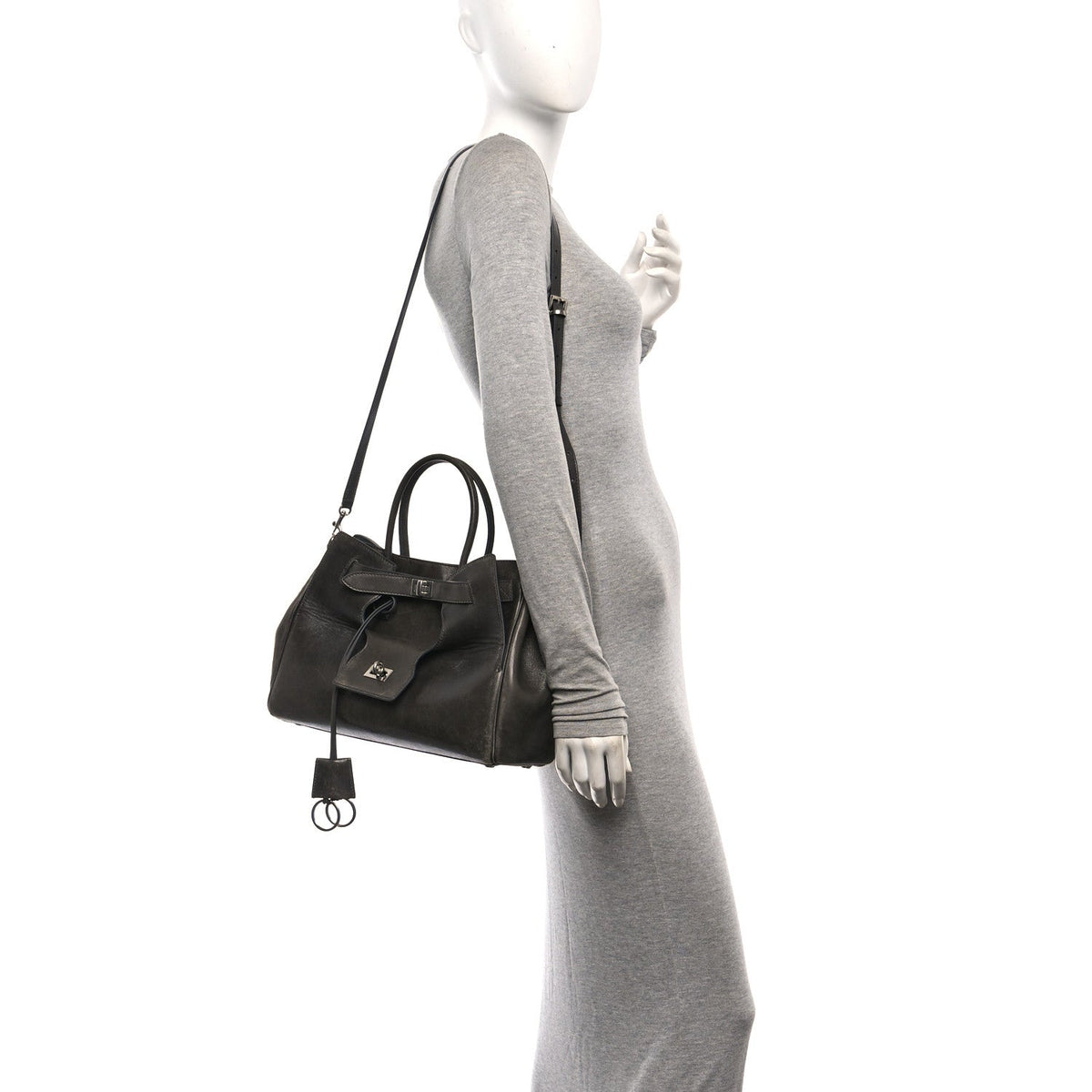 Vegetable Tanned Lambskin Small Bel Air Carry All Bag Grey