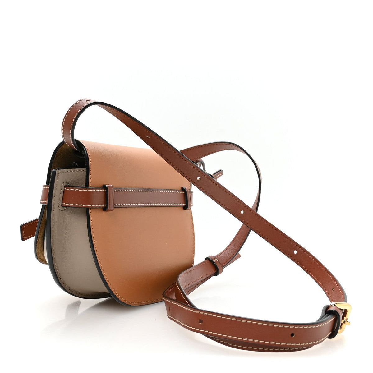 Calfskin Mini Gate Dual Bag Amber Light Grey Rust