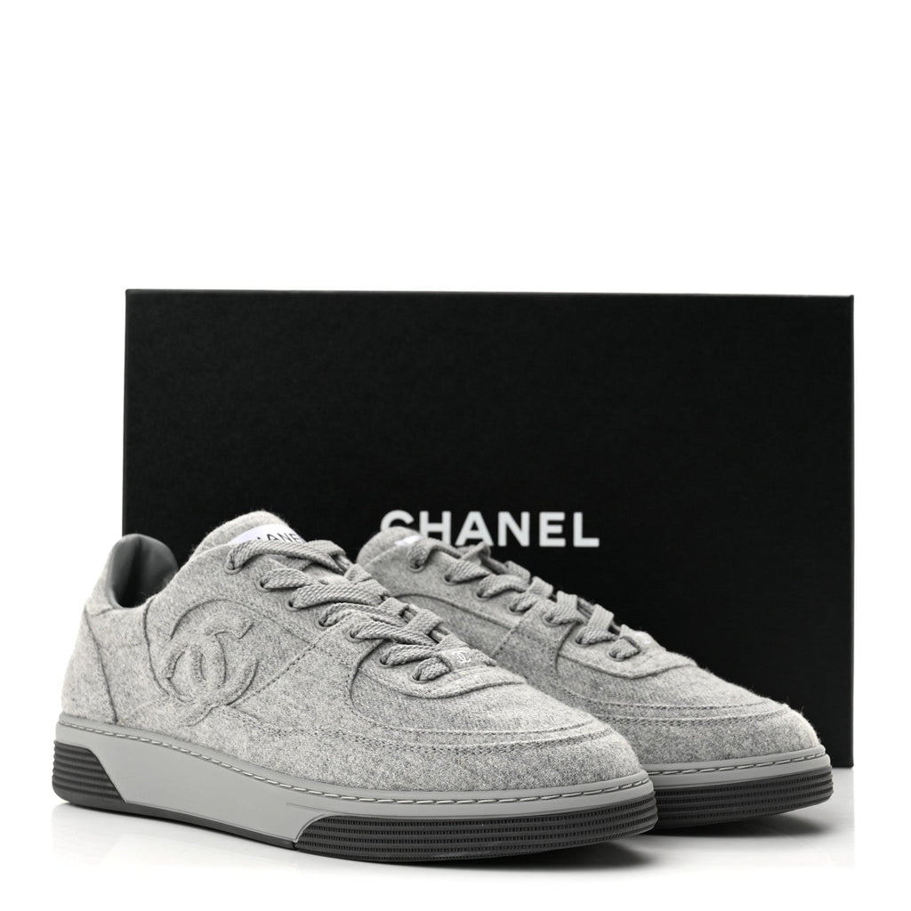Wool Mixed Fibers Womens CC Sneakers 38 Light Grey