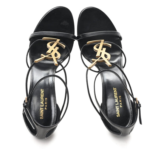 Calfskin Cassandra 100 Ankle Strap Sandals 41 Black