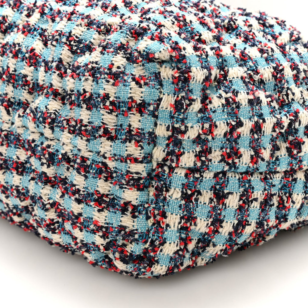 Tweed Paris Cuba Chesterfield Bucket Bag  Blue Multicolor