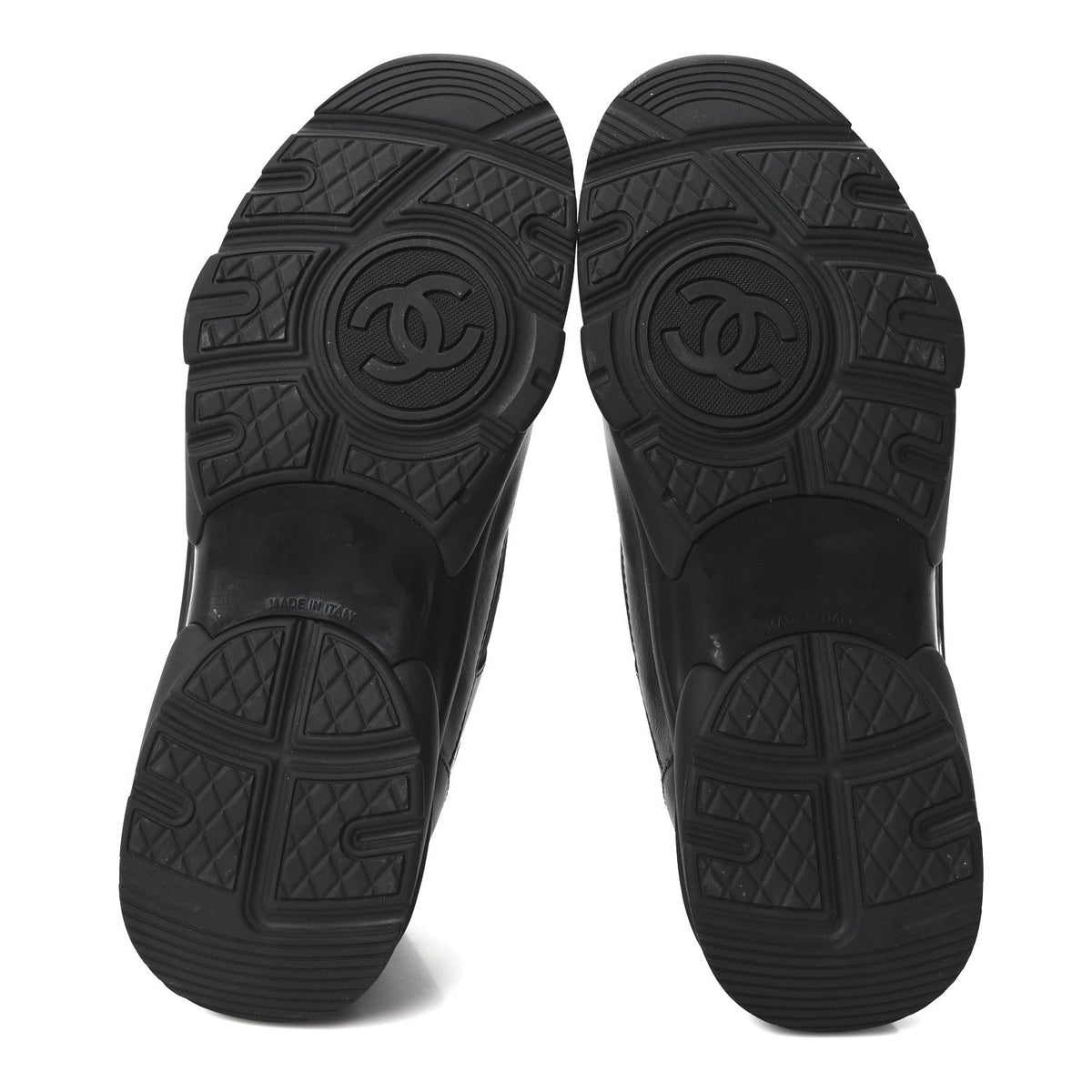 Lambskin Fabric CC Uniform Sneakers 38.5 Black