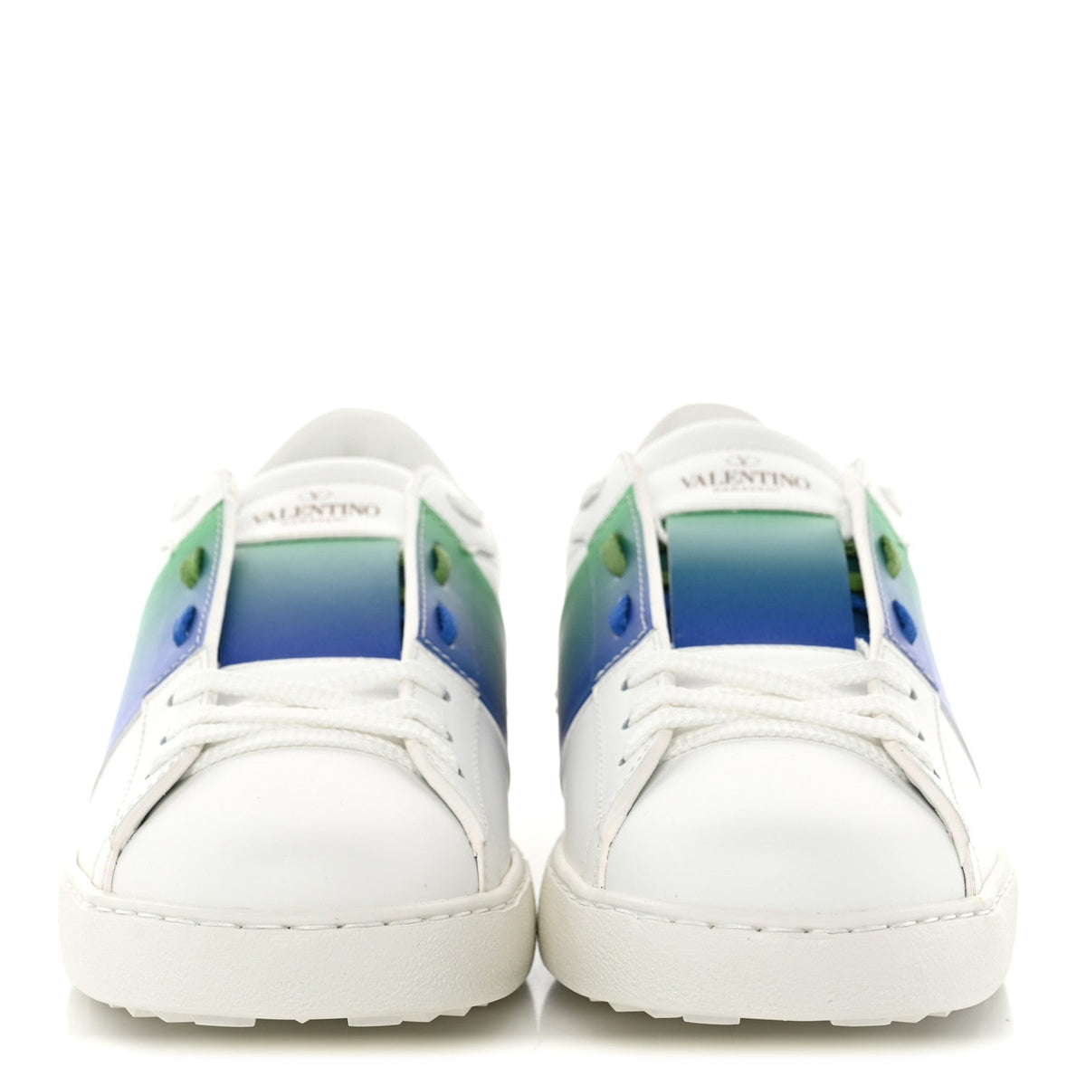 Calfskin Rockstud Untitled Open Sneakers 40  Multicolor White
