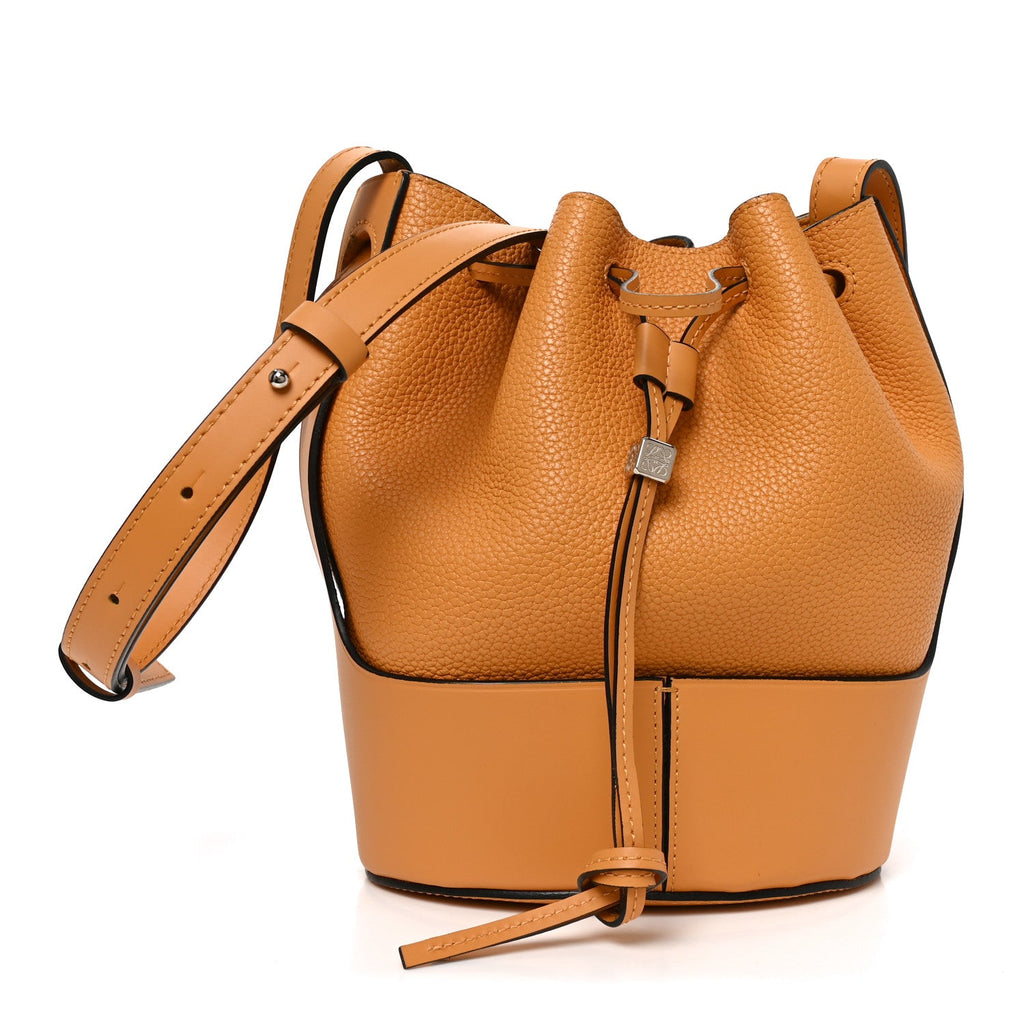 Calfskin Small Balloon Bucket Bag Yellow