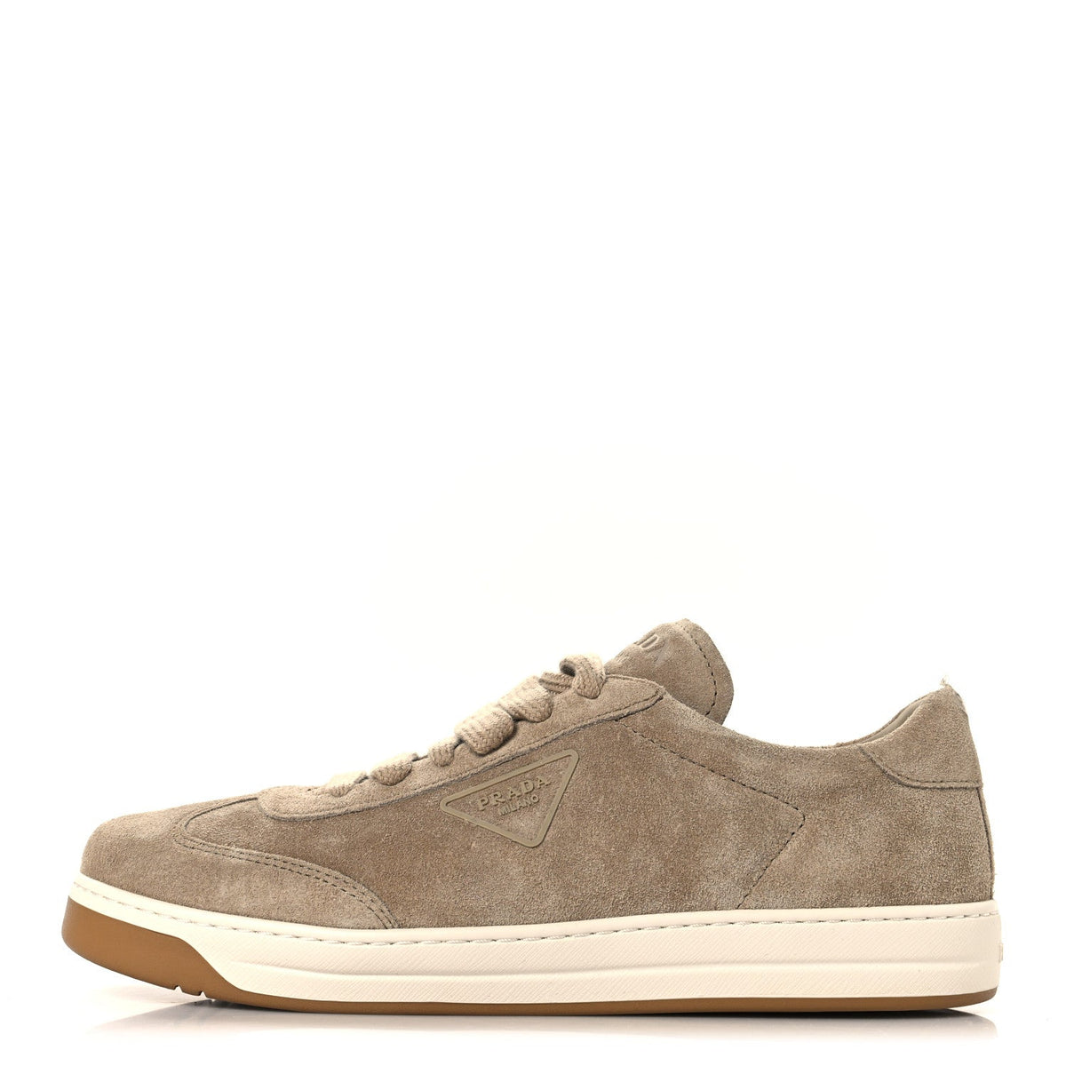 Suede Triangle Womens Low Top Sneakers 38.5 Beige