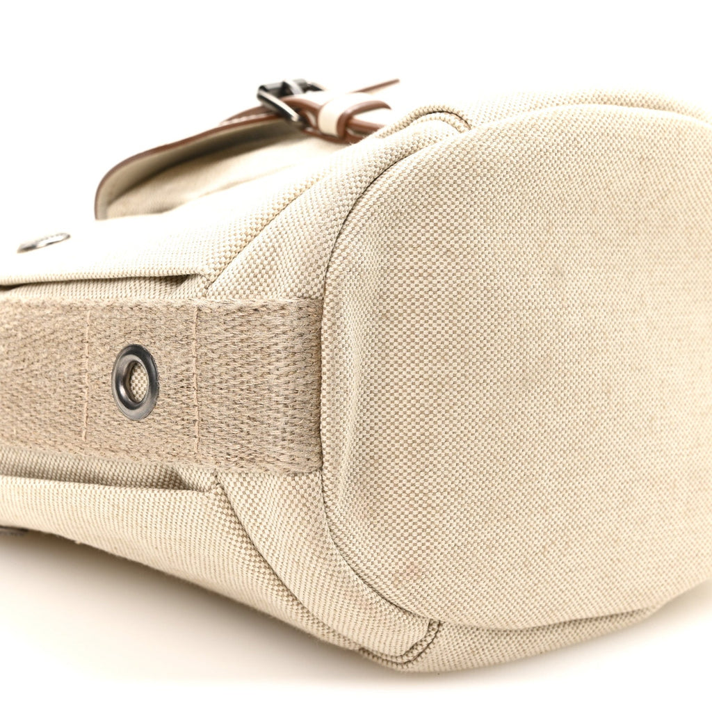 Canvas Calfskin Mini Route Bucket Bag Naturale