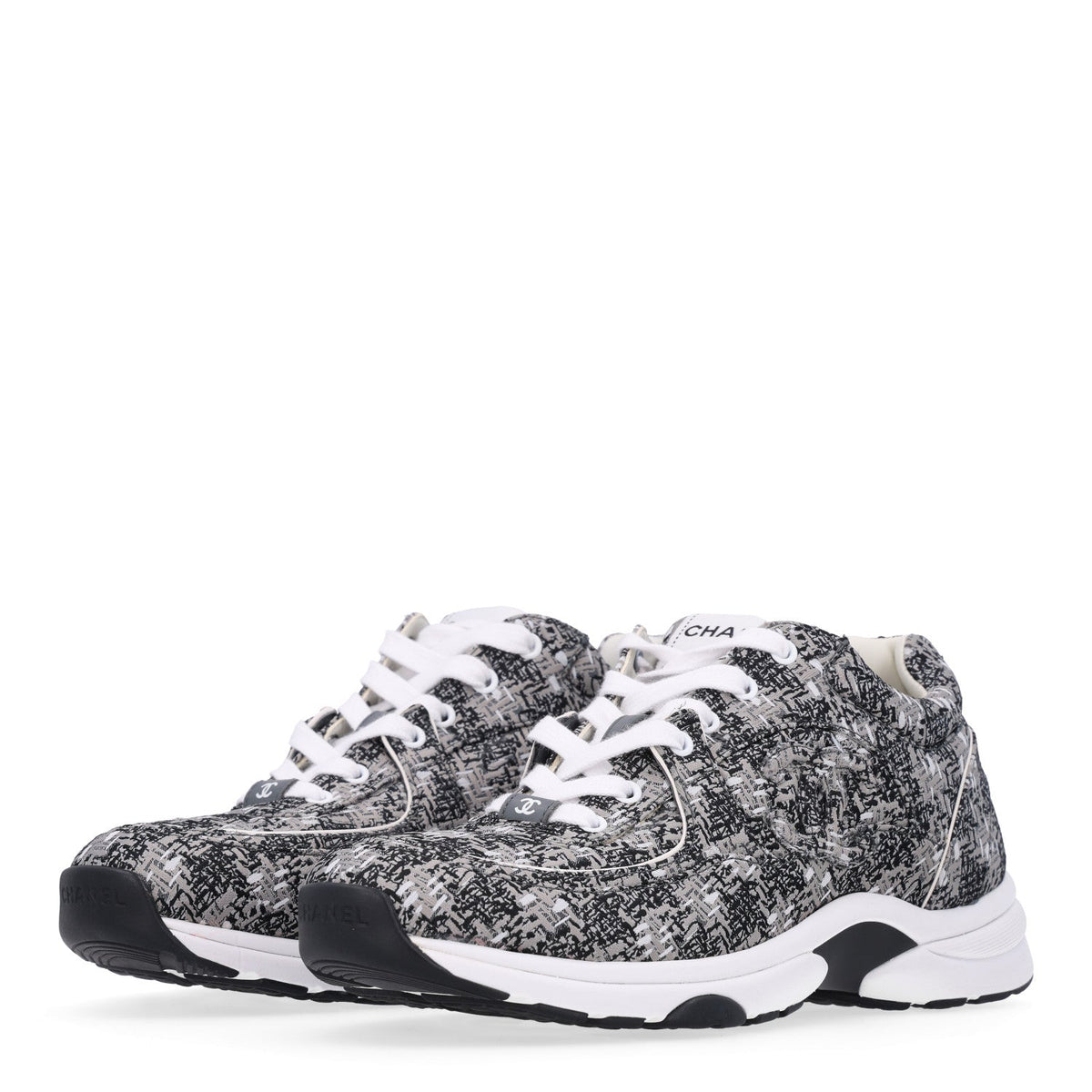 Tweed Mens CC Sneakers 41 Grey Black