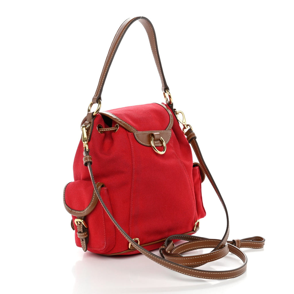 Canapa Soft Calfskin Mini Backpack Rosso Brandy