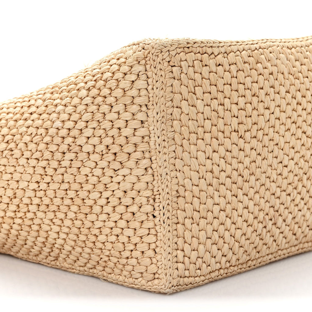 X PAULA'S IBIZA Raffia Medium  Font Tote Natural Tan