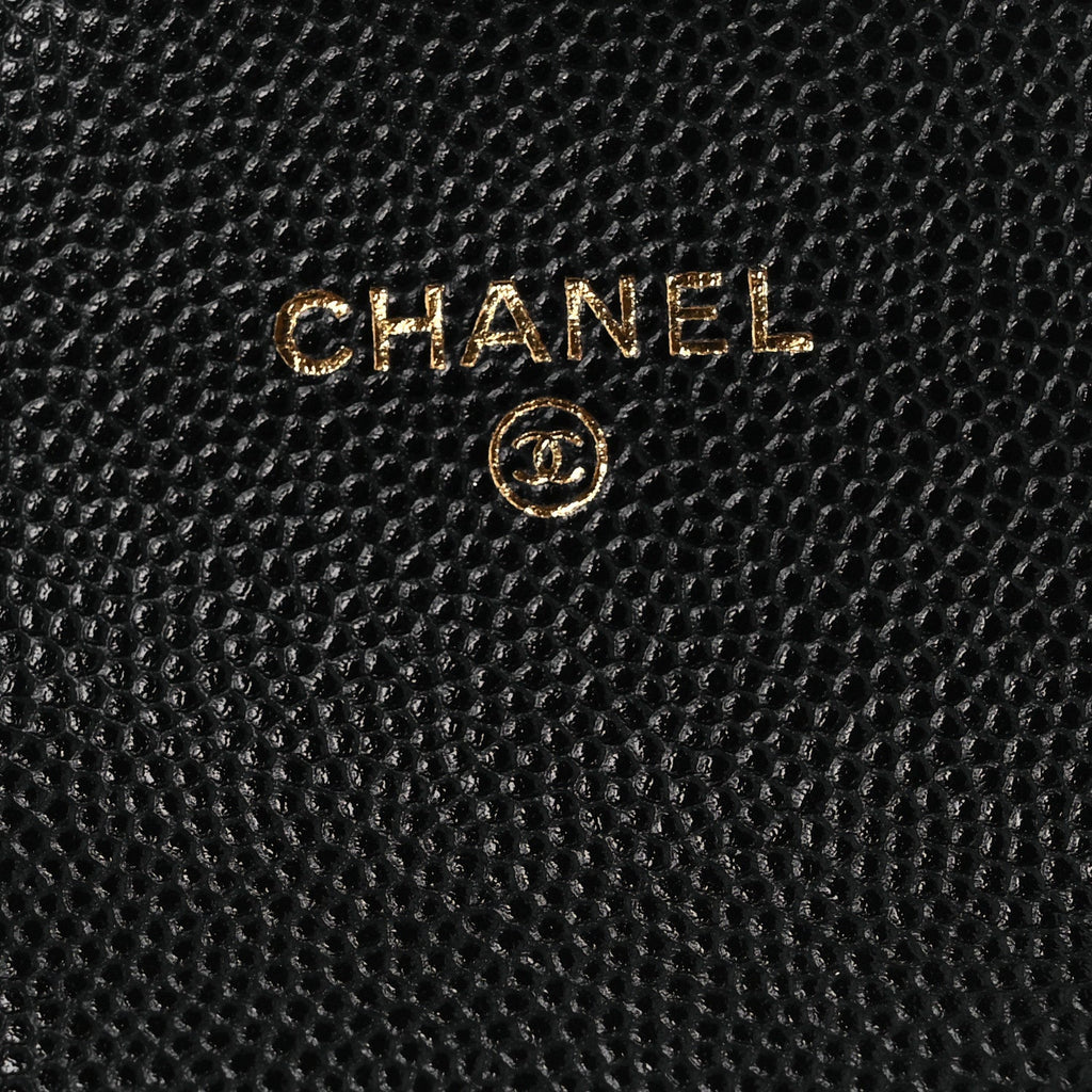 Caviar Quilted Mini Chain Belt Bag Black