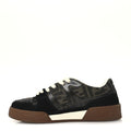 Suede Calfskin Zucca Fendi Match Low Top Sneakers 37.5 Tobacco Black