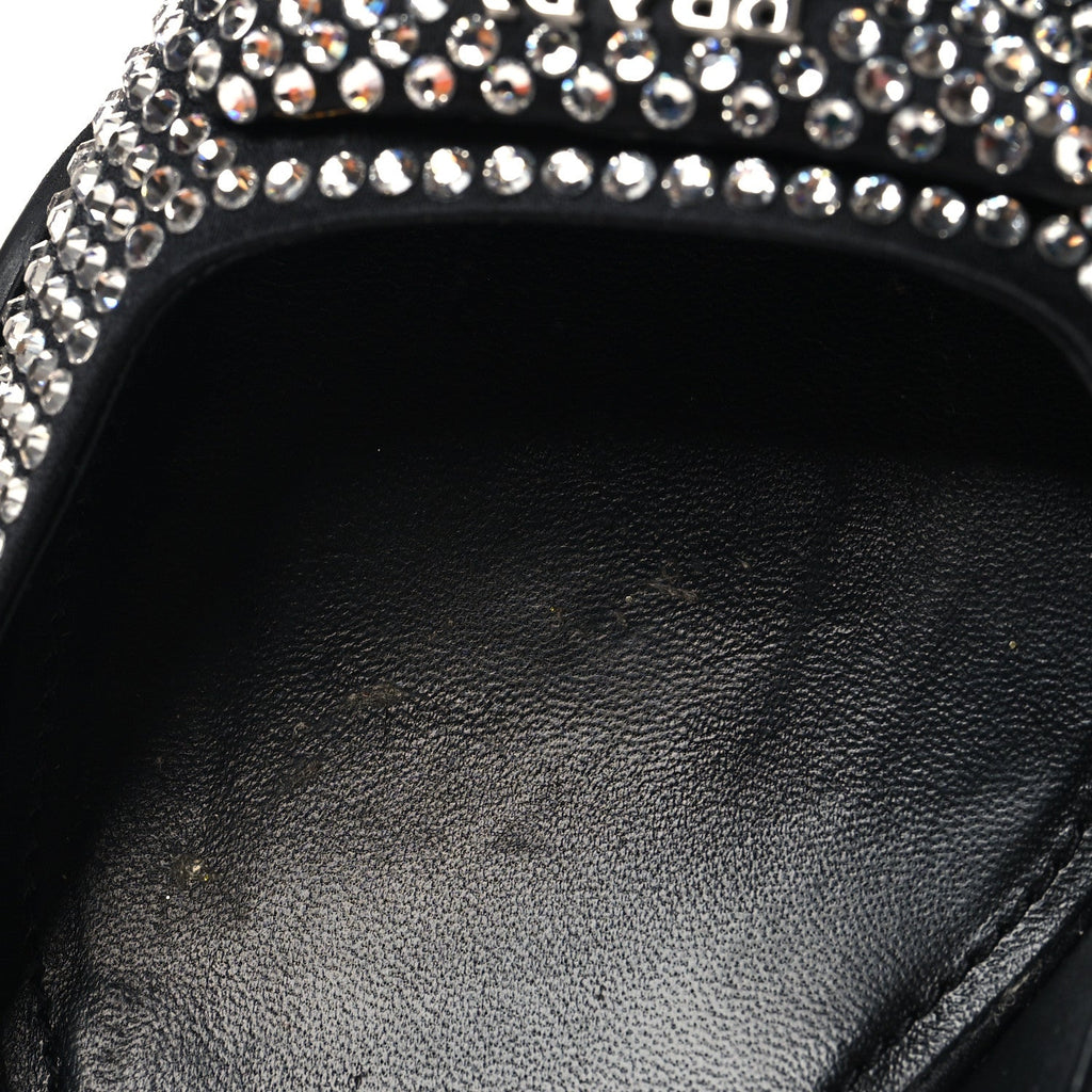 Satin Crystal Logo 45mm Slingback Pumps 38.5 Cristal