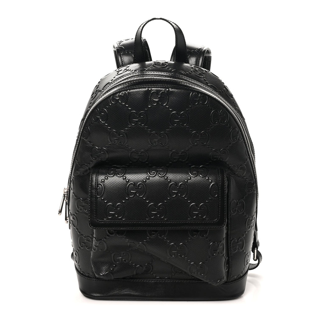 Calfskin GG Tennis Embossed Backpack Black