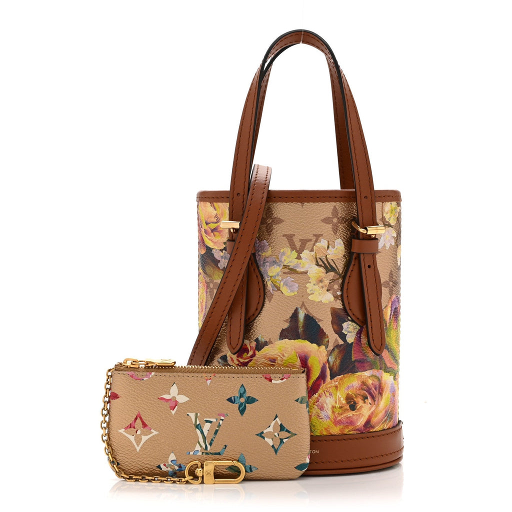Metallic Monogram LV Garden Nano Bucket Bag Gold