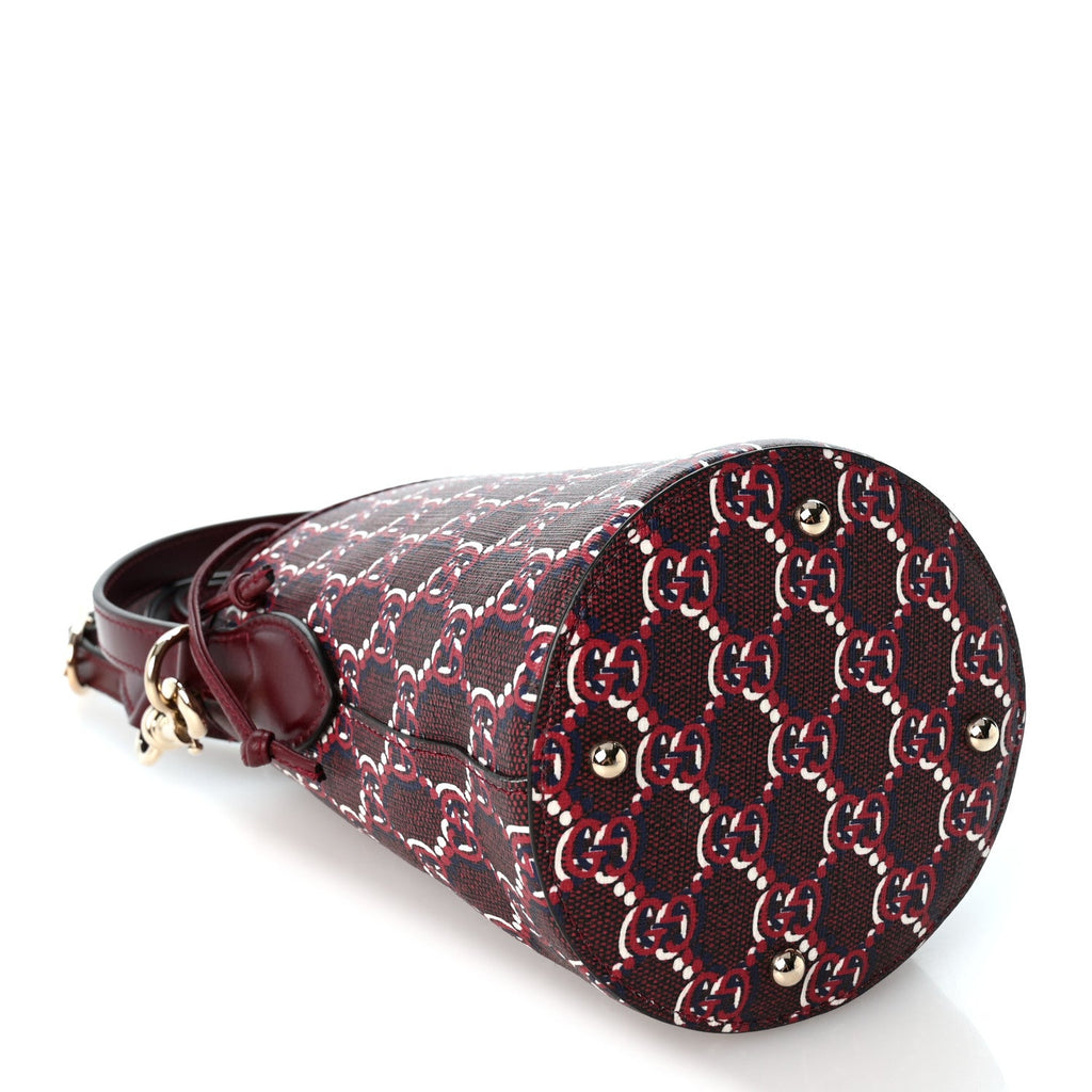GG Shadow Monogram Mini Bucket Bag Rosso Ancora Red