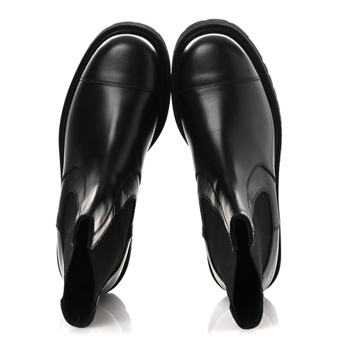 Calfskin Cap Toe CC Short Boots 41 Black